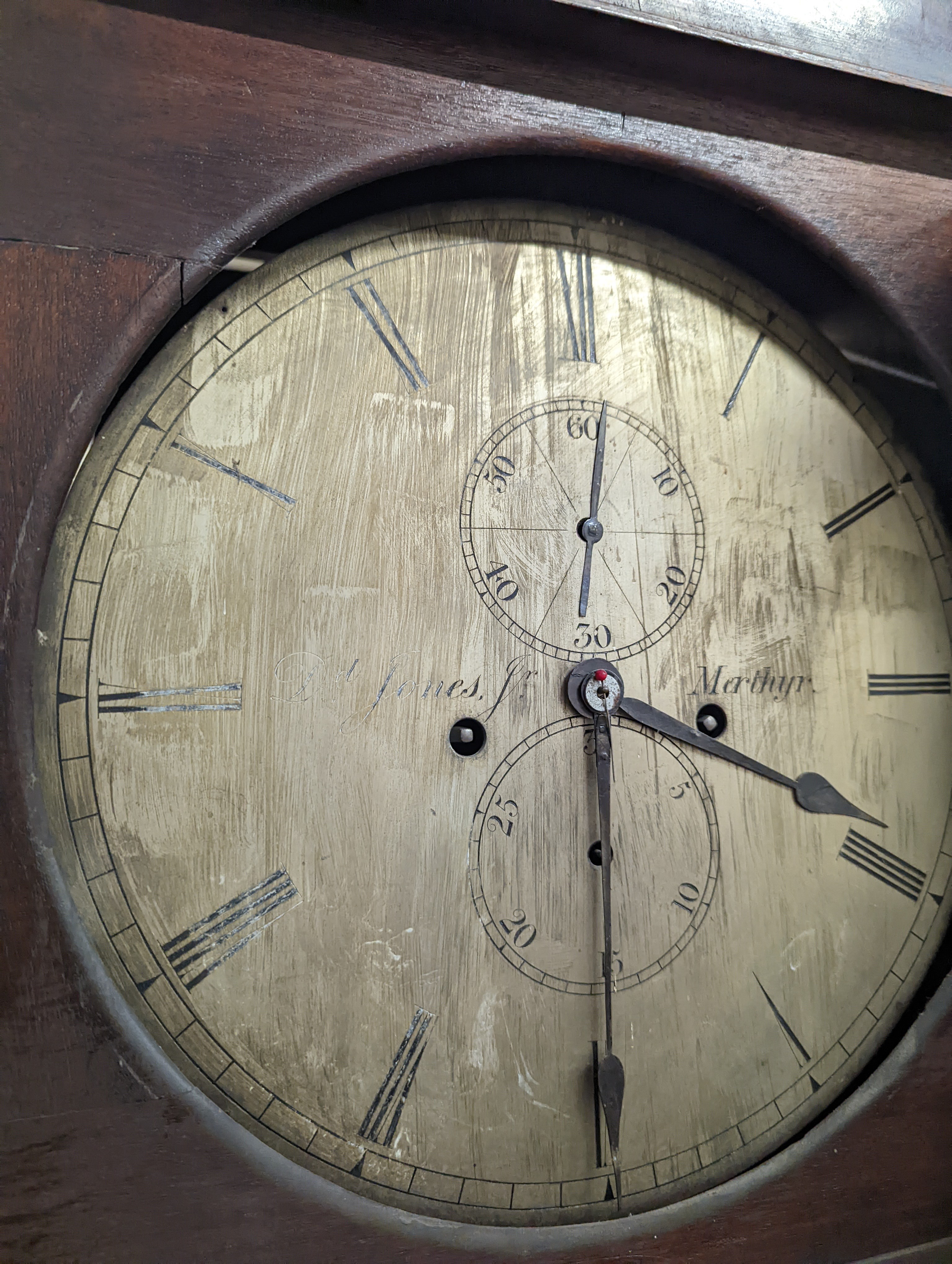 An early 19th century mahogany cased eight day longcase clock by D. Jones, Merthyr, height 211cm